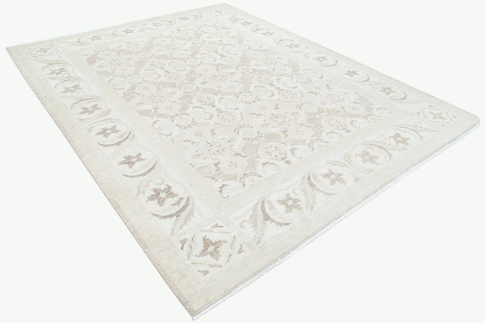 Tapis en laine noué à la main, motif floral turc, beige, 3 x 4 pi photo furniture