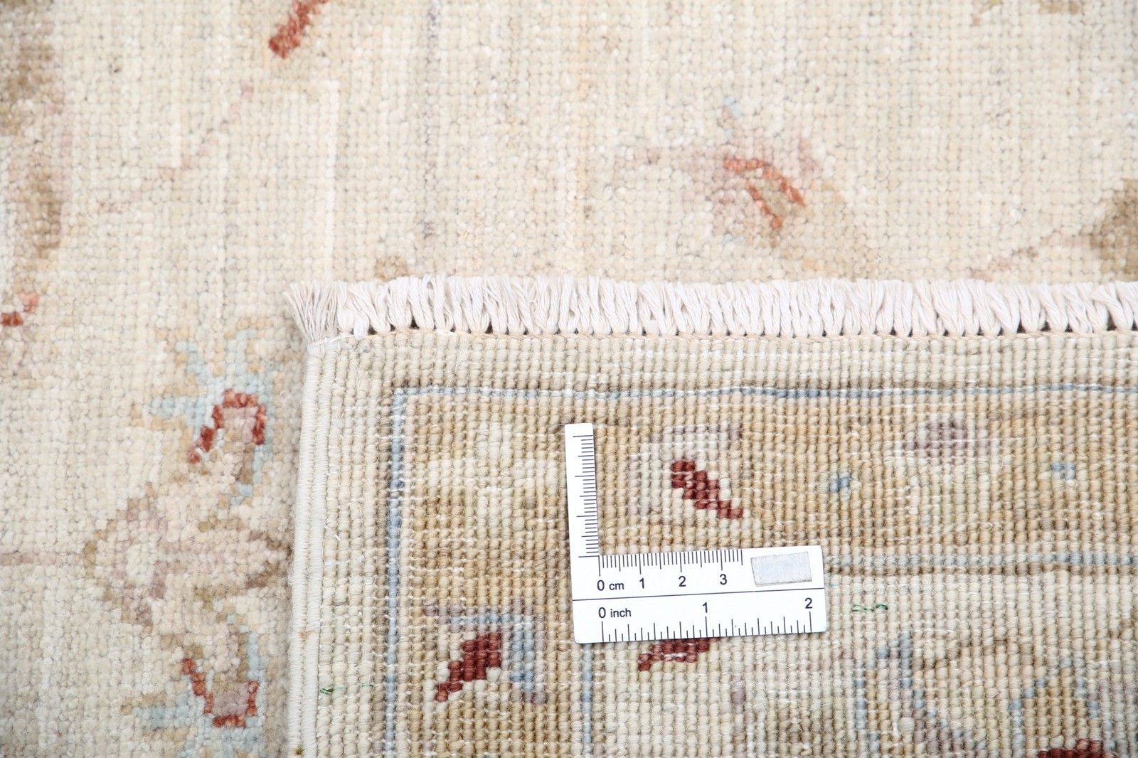 5,7x7,6 ft handgeknoopt Oushak wollen vloerkleed. Beige Turks tapijt met bloemmotief photo for sale