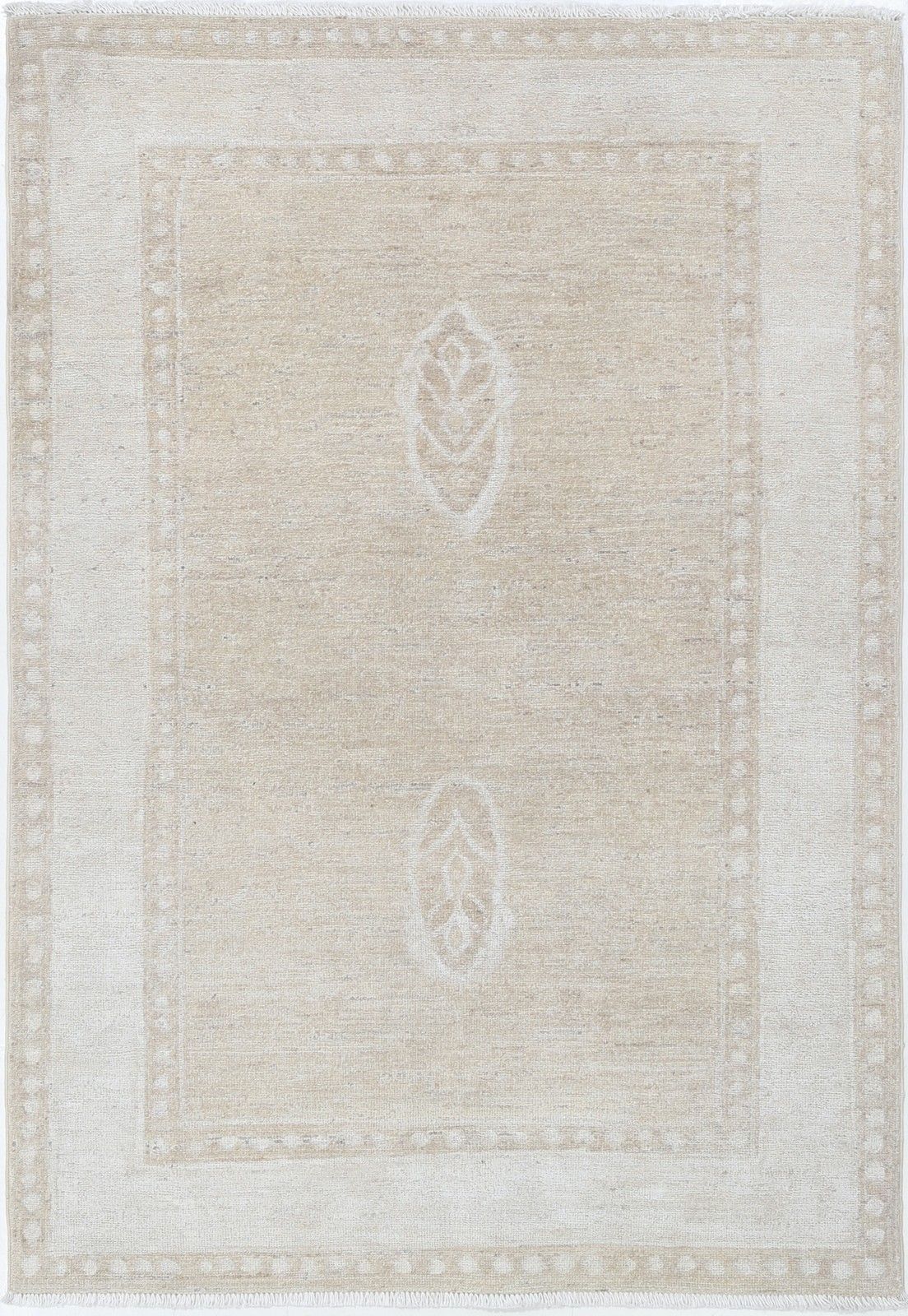 3.2x4.8 Ft Traditional Hand Knotted Turkish Accent Rug In Soft Tones