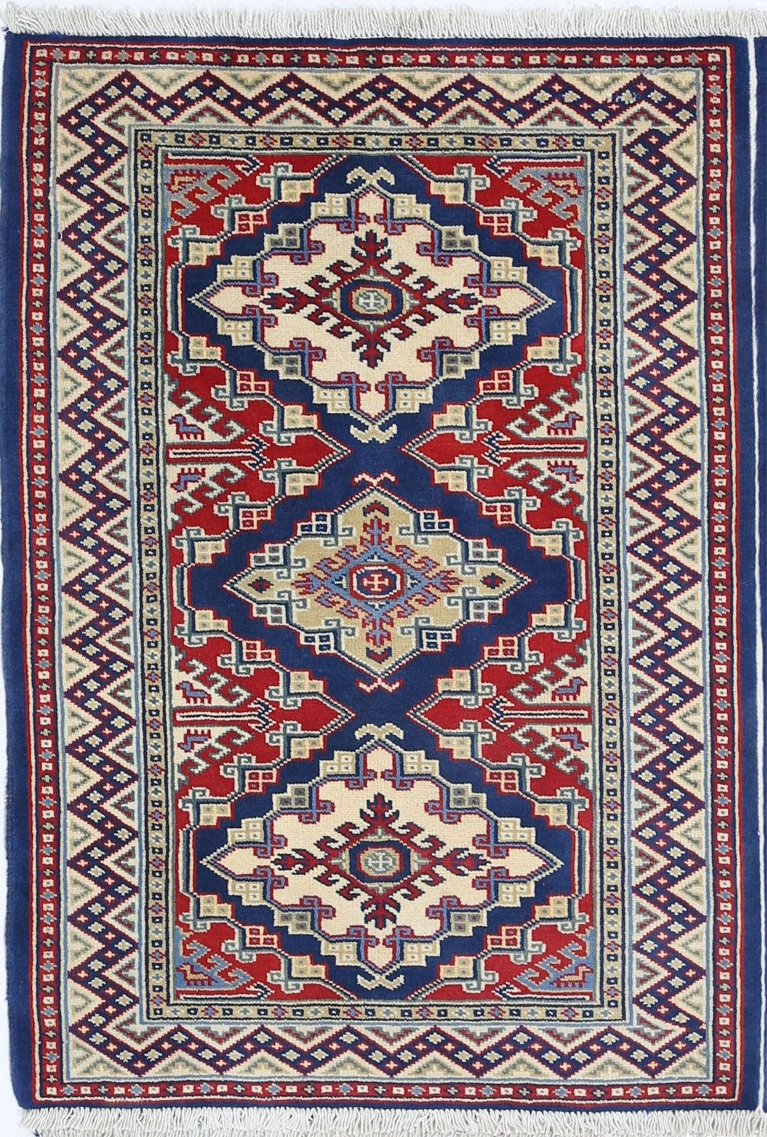 2x3 Ft Decorative Tribal Accent Rug For Bedroom. Hand Knotted Turkish Wool Rug