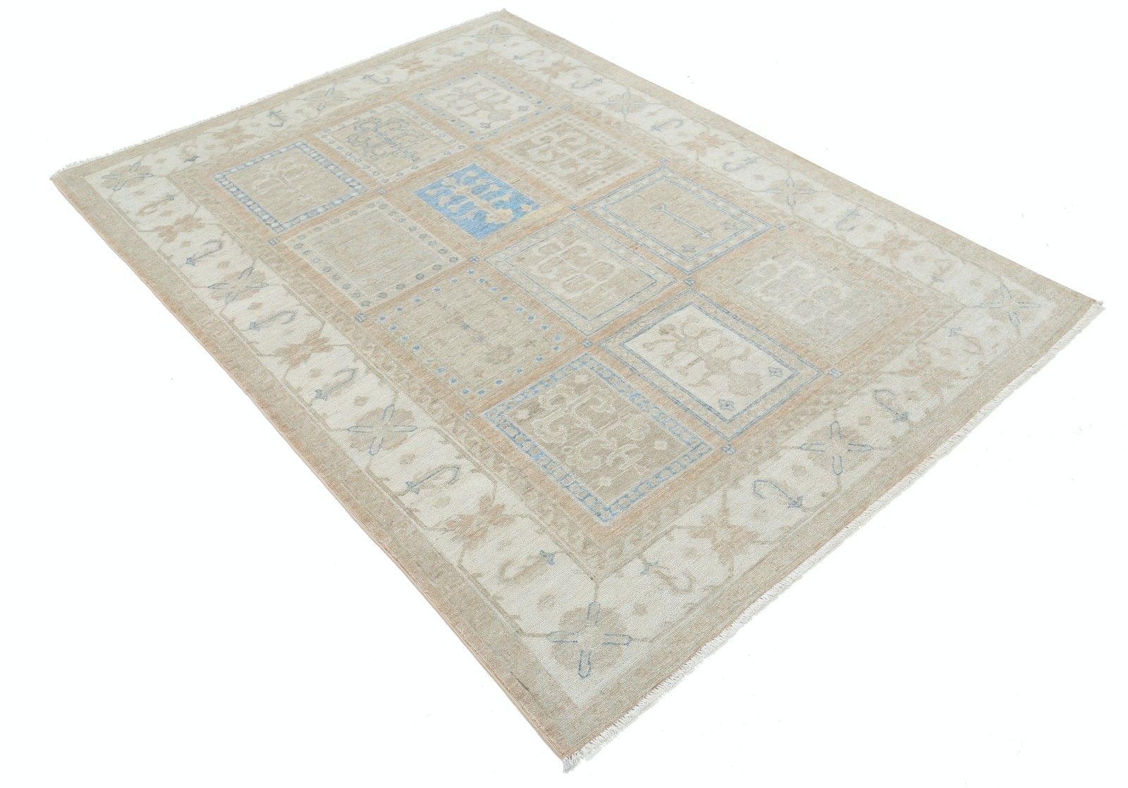 5x6.6 Ft Handknotted Geometric Area Rug For Living Room, Dining Room And Bedroom photo furniture