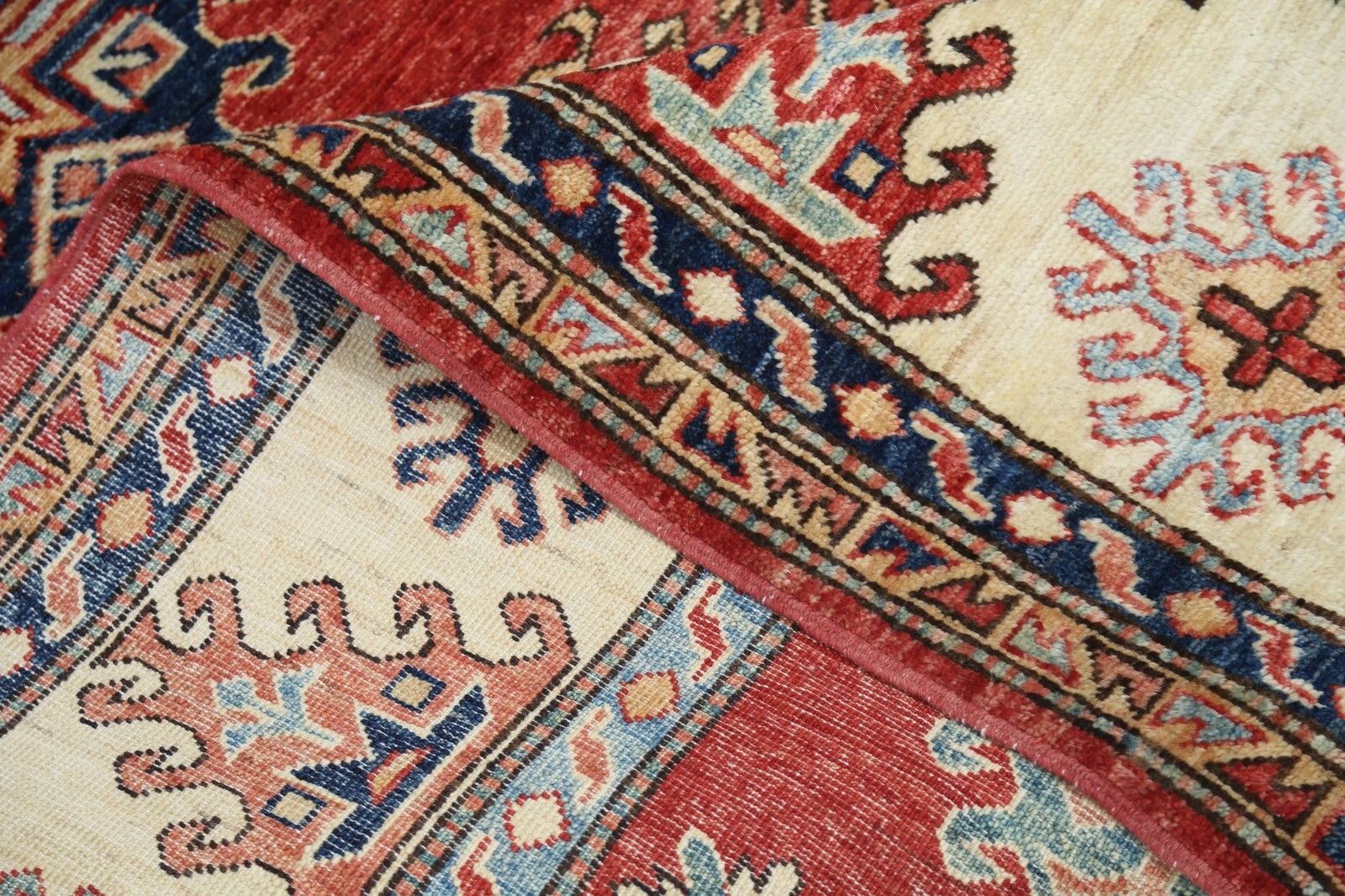 Tapis tribal noué à la main, 171 x 237 cm, rouge, pour salle à manger et salon. 100 % laine photo buy