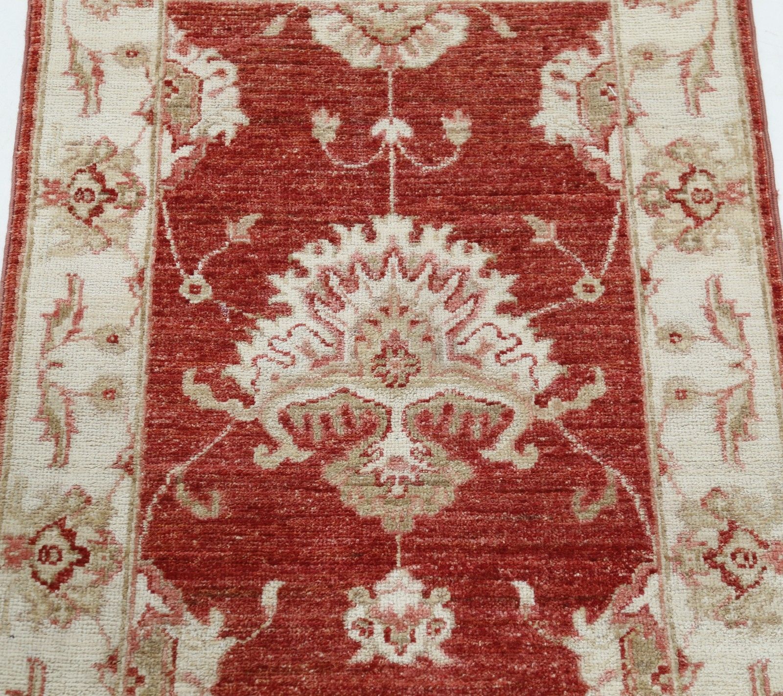 2x3 Ft Handgeknoopt Rood, Beige Wollen Vloerkleed. Traditioneel Bloemmotief Accent Vloerkleed photo 328.0