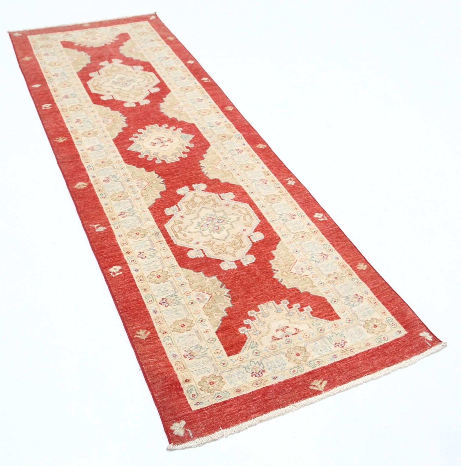 Tapis de couloir fait main 0,82 x 2,37 m. Tapis de hall. Tapis de cuisine beige et rouge photo furniture