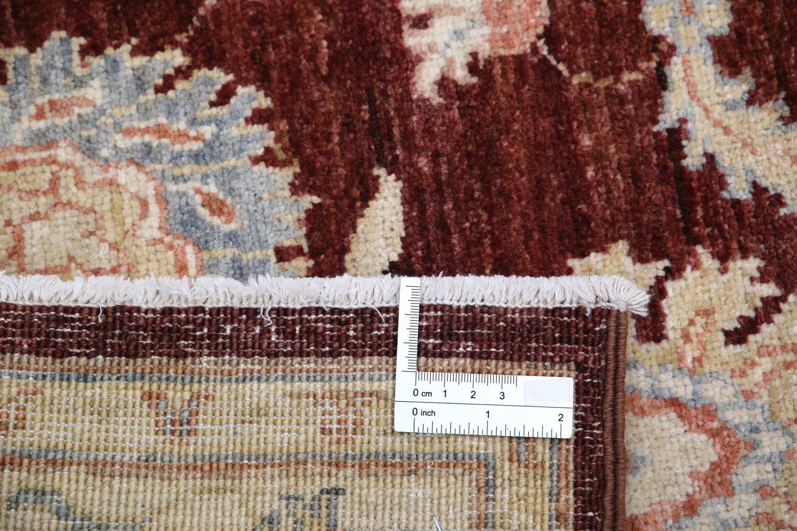 2.7x8 Ft Hand Knotted Red, Beige Runner Rug For Kitchen. Wool Hallway Rug photo 1045.0