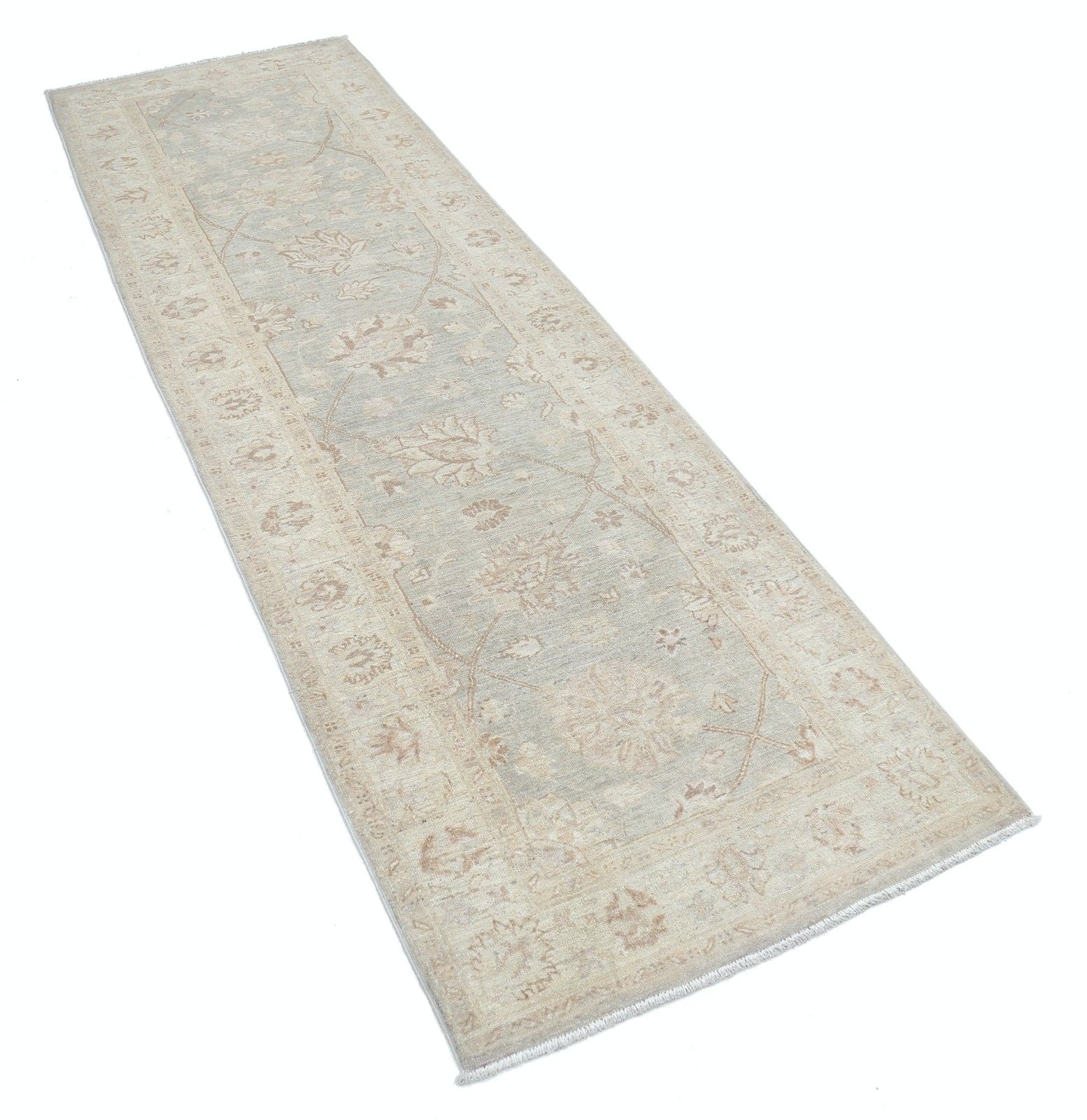 2.7x8.2 Ft Handknotted Runner Rug. Floral Corridor, Hallway Rug. 100% Wool photo furniture