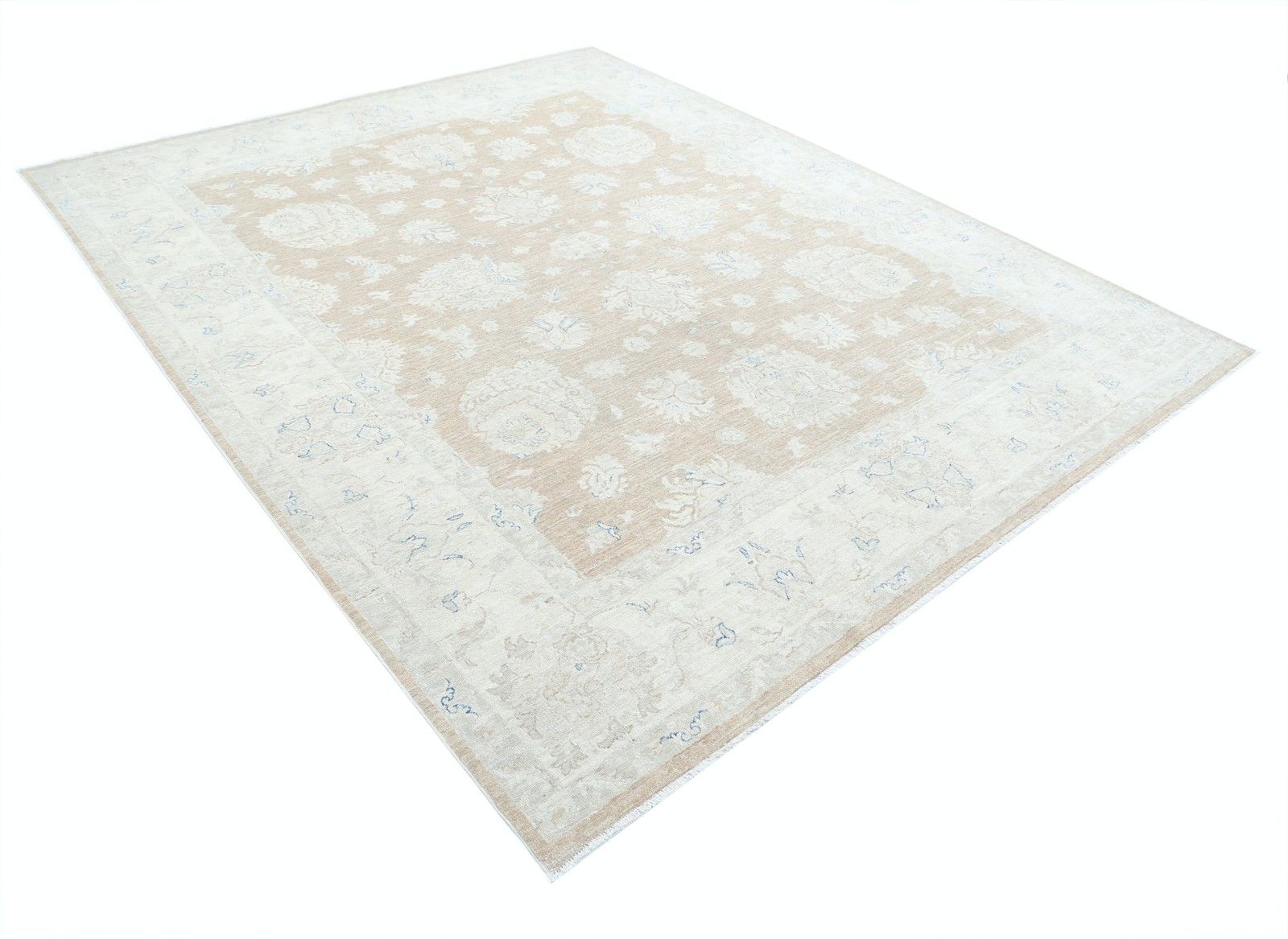 8x9.7 Ft Hand Knotted Soft Toned Large Area Rug For Home Decor. 100% Wool Carpet photo furniture