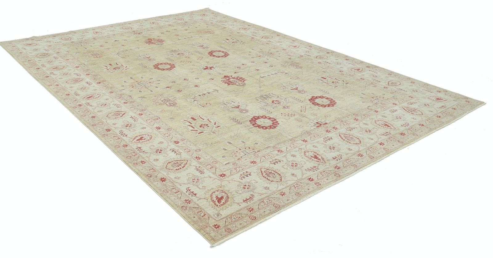 8.6x12 Ft Floral Pattern Hand Knotted Large Rug. 100% Wool Handmade Carpet photo furniture