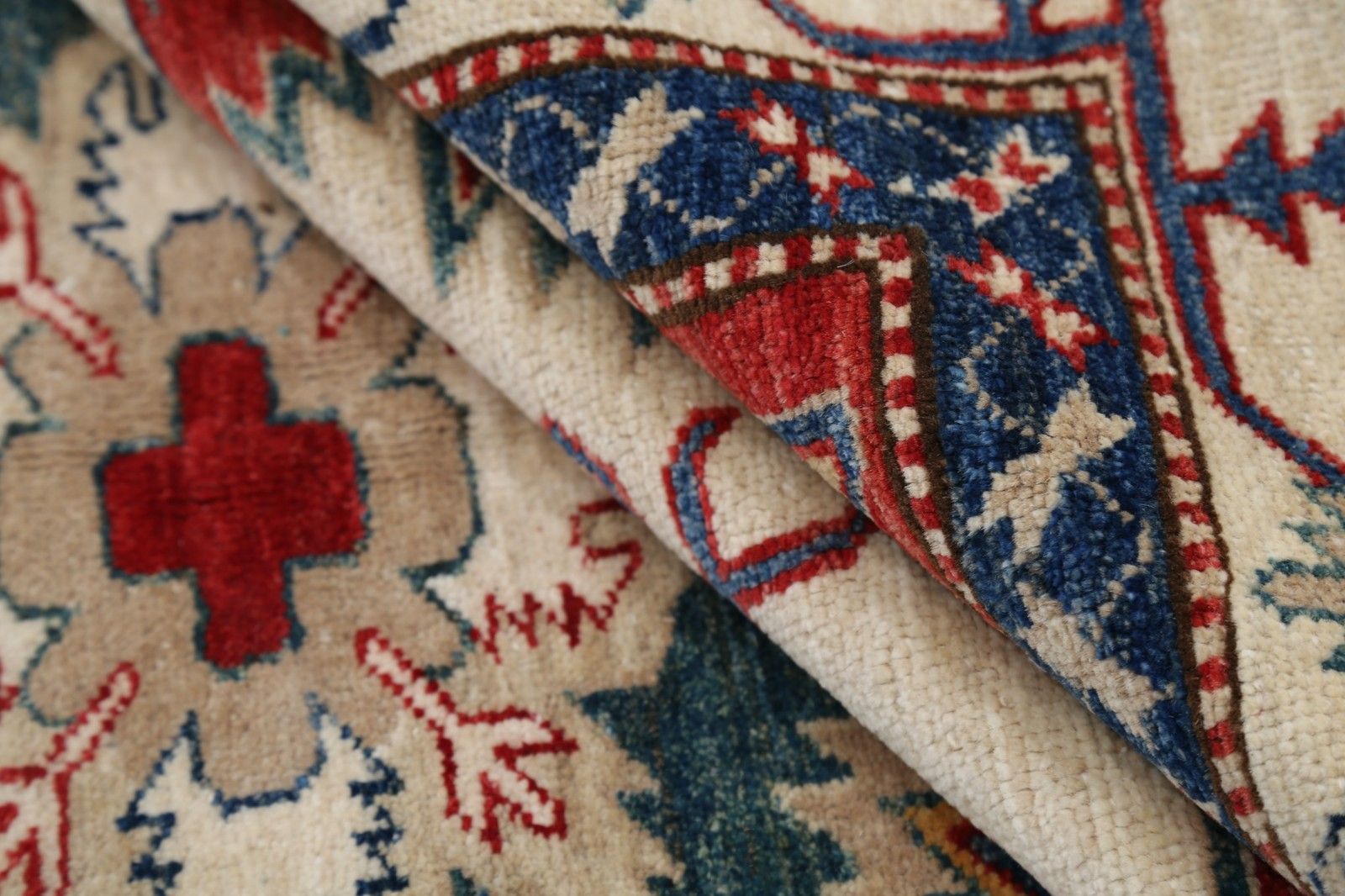 5,7 x 7,6 ft handgeknoopt tribaal Turks vloerkleed voor de woonkamer. 100% wol photo Textiel