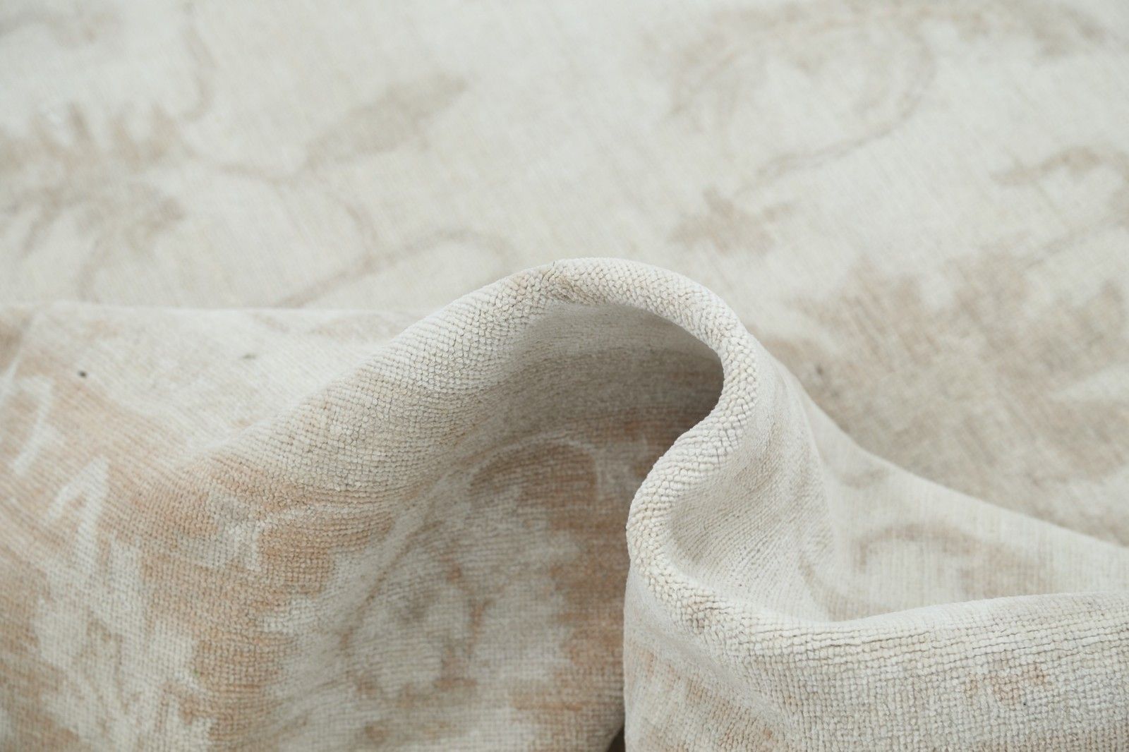 5,6x8 Ft Handgeknoopt Beige Vloerkleed voor Eetkamer. 100% Wollen Vloerkleed voor Woonkamer photo vinterior