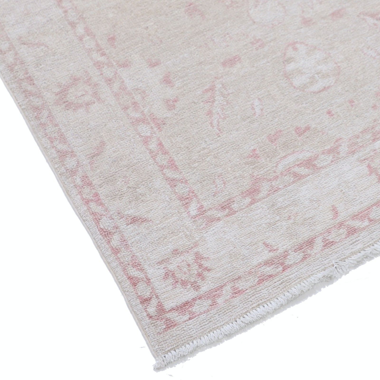 2,6x4 Ft Handgeknoopt Beige Vloerkleed voor Slaapkamer en Entree photo vinterior