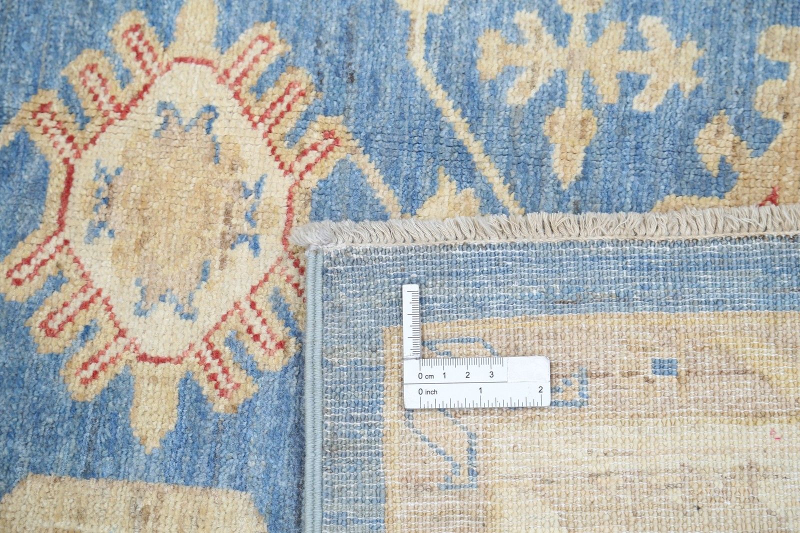 5.5x7.8 Ft Hand Knotted Floral Oushak Area Rug In Blue And Beige. 100% Wool photo buy