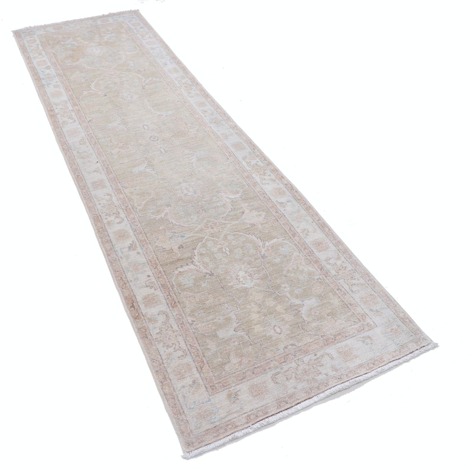 2.6x9.7 Ft Handknotted Wool Runner Rug. Corridor Runner. Kitchen Runner Rug photo furniture