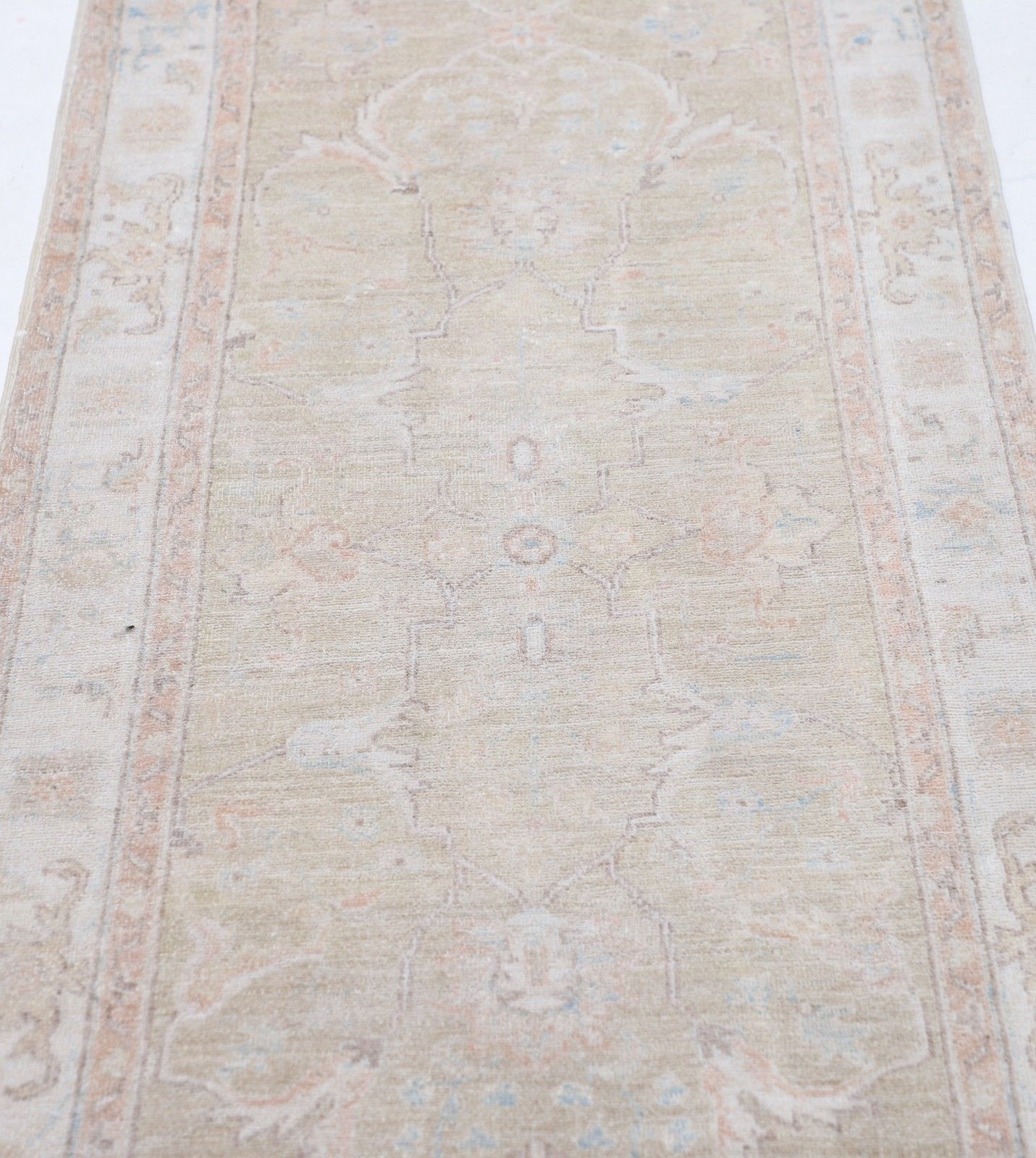 2.6x9.7 Ft Handknotted Wool Runner Rug. Corridor Runner. Kitchen Runner Rug photo for sale