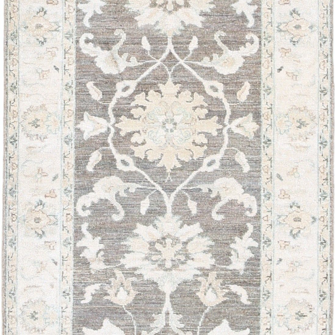 2,4 x 10 ft Bloemen Gangloper. Handgemaakte Keukenmat in Beige en Bruin photo buy