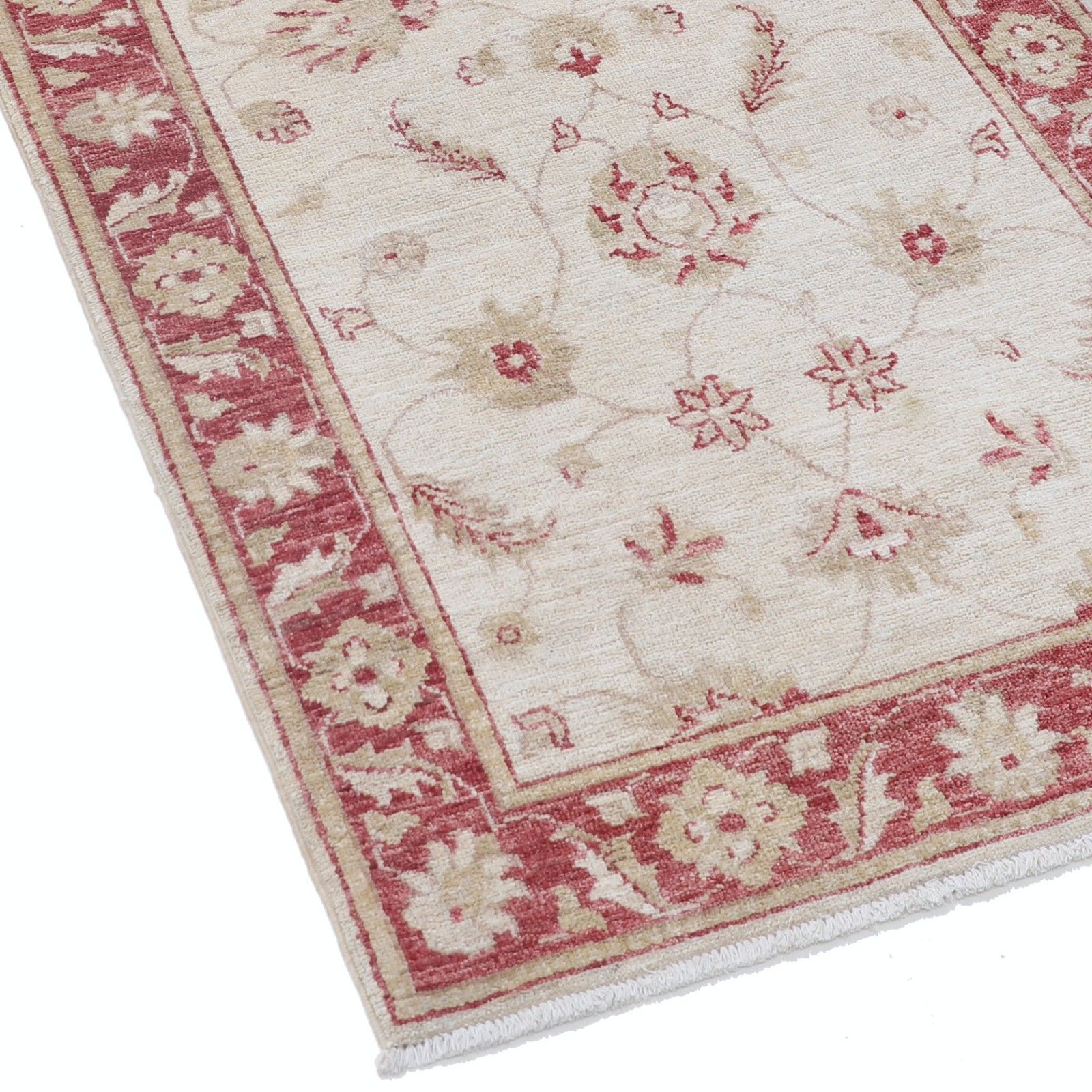 Tapis de couloir noué à la main 0,79 x 2,65 m. Tapis de couloir en laine beige pour cuisine photo vinterior