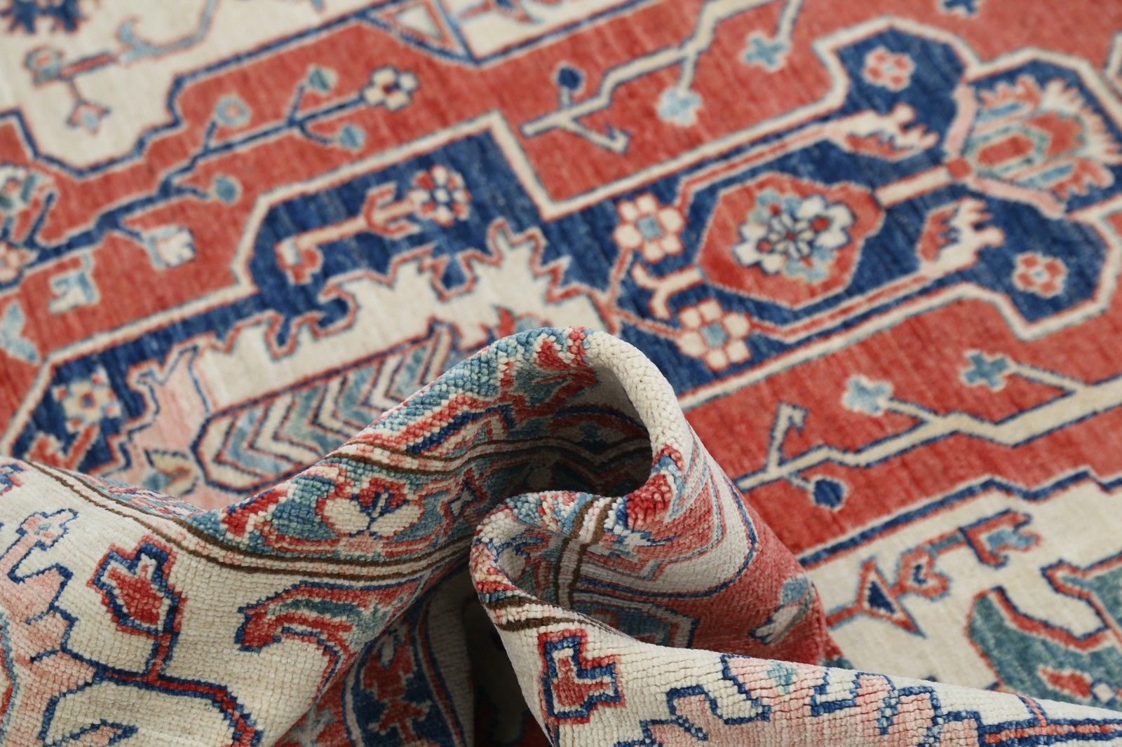 9x12.3 Ft Handknotted Tribal Red Large Area Rug For Home Decor. 100% Wool Carpet photo vinterior