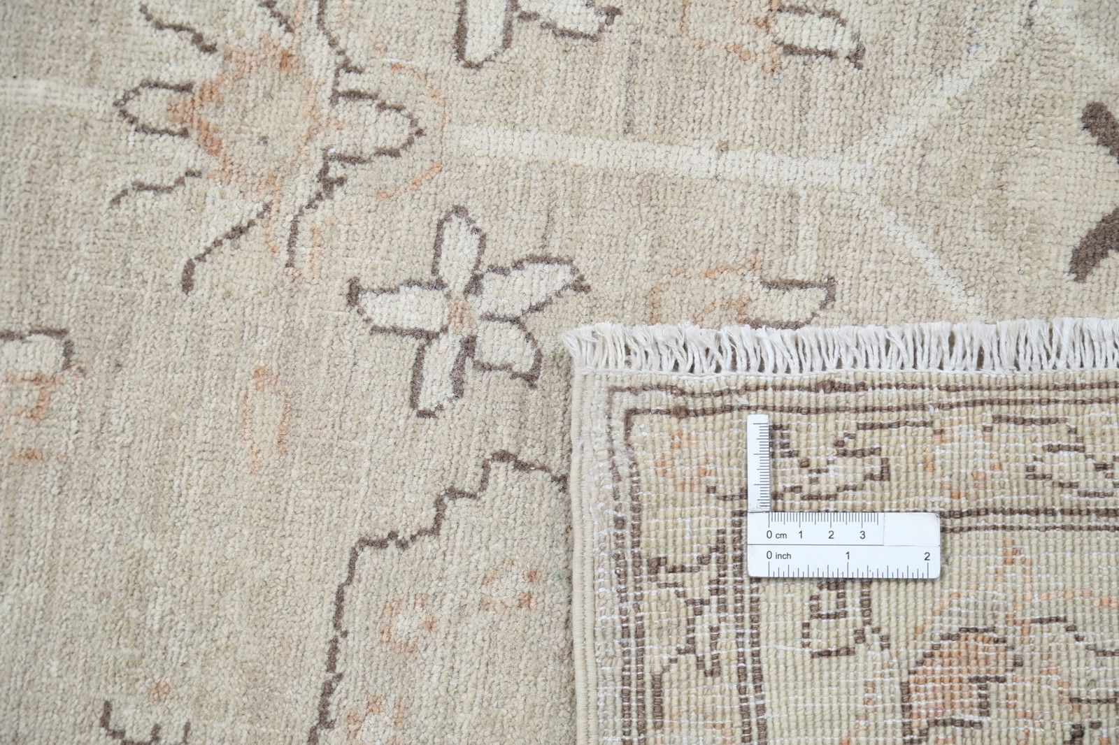 Tapis noué à la main beige 5,8 x 8,6 ft pour salon, chambre et salle à manger photo buy