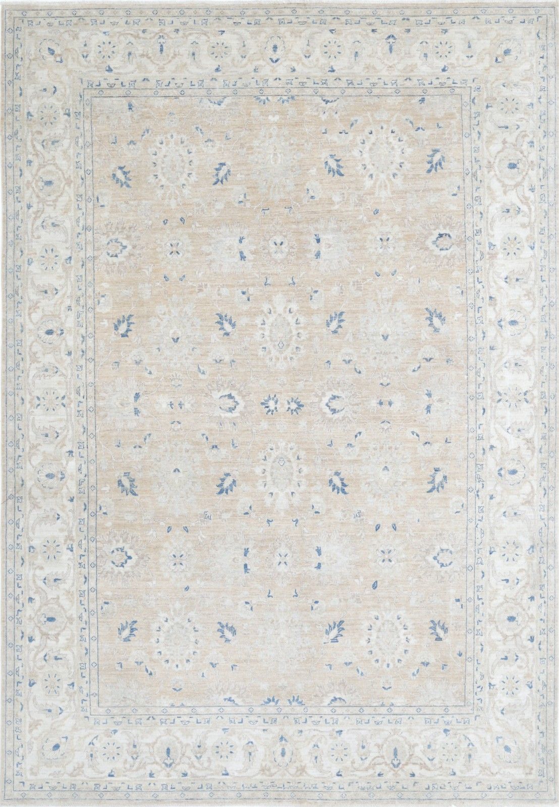 7.8x11 Ft Handknotted Wool Large Area Rug For Living Room. Floral Pattern Carpet
