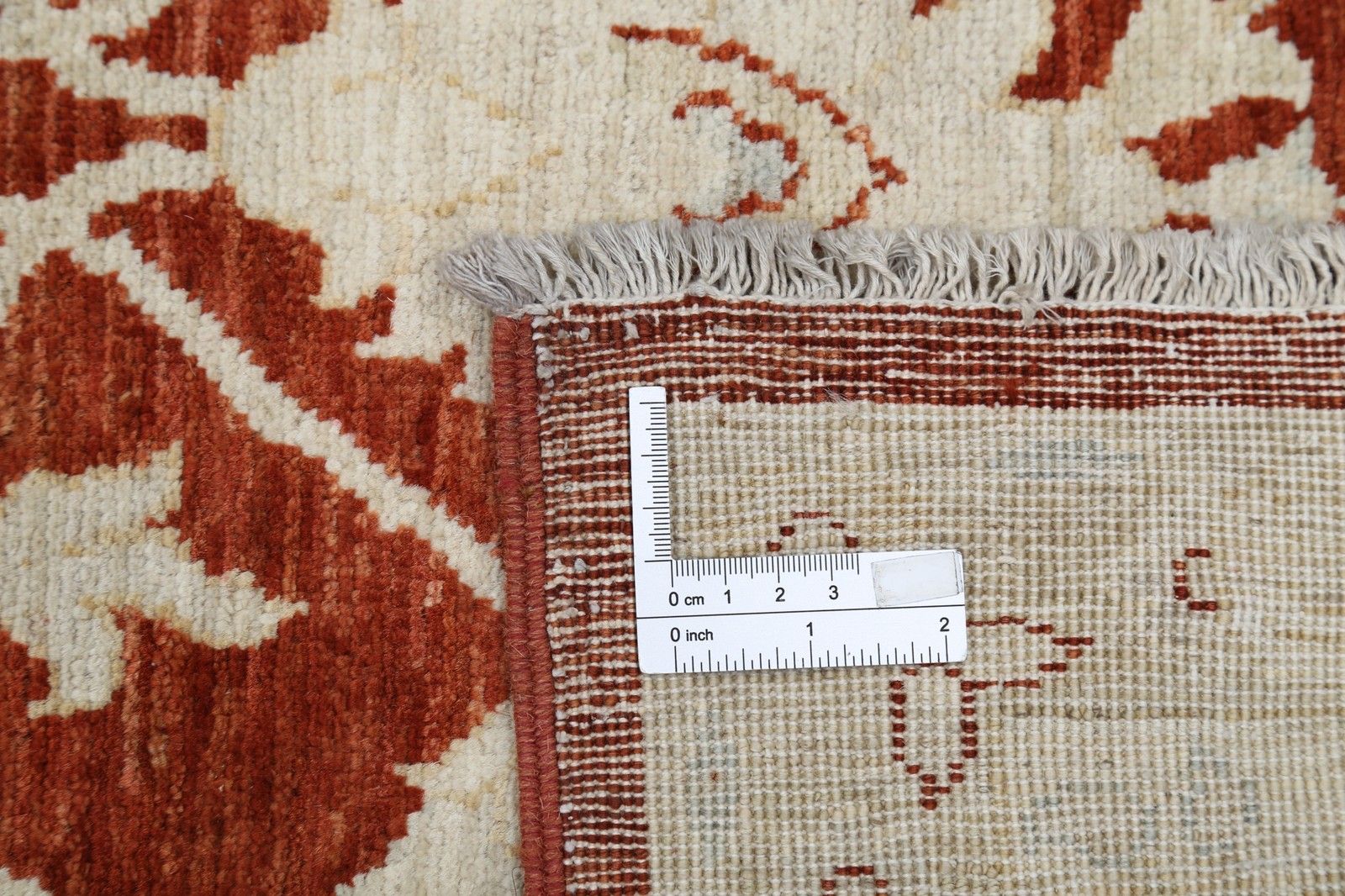 Tapis en laine noué à la main, rouge et ivoire, motif floral turc, 180 x 270 cm photo 3135.0