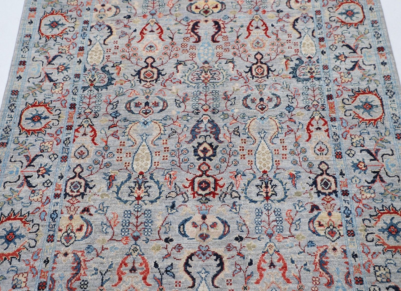 4x6 Ft Multicolor Hand Knotted Turkish Accent Rug With Floral Design photo for sale