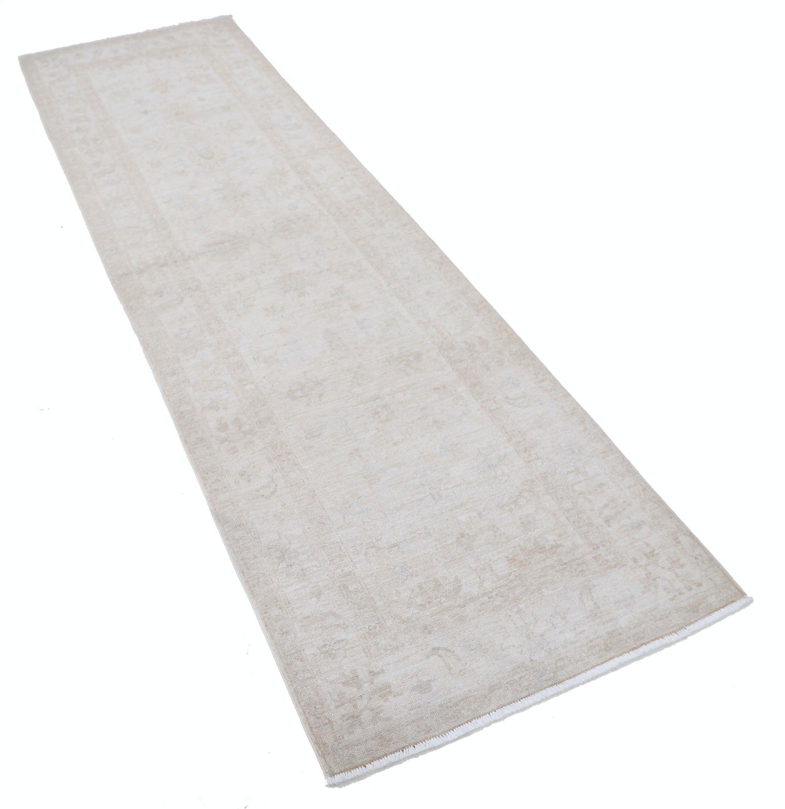2.6x8.6 Ft Beige Runner Rug For Corridor. Hand Knotted Turkish Wool Runner Rug photo furniture