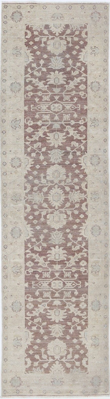Tapis de couloir en laine noué à la main, motif floral, 0,82 x 3,08 m