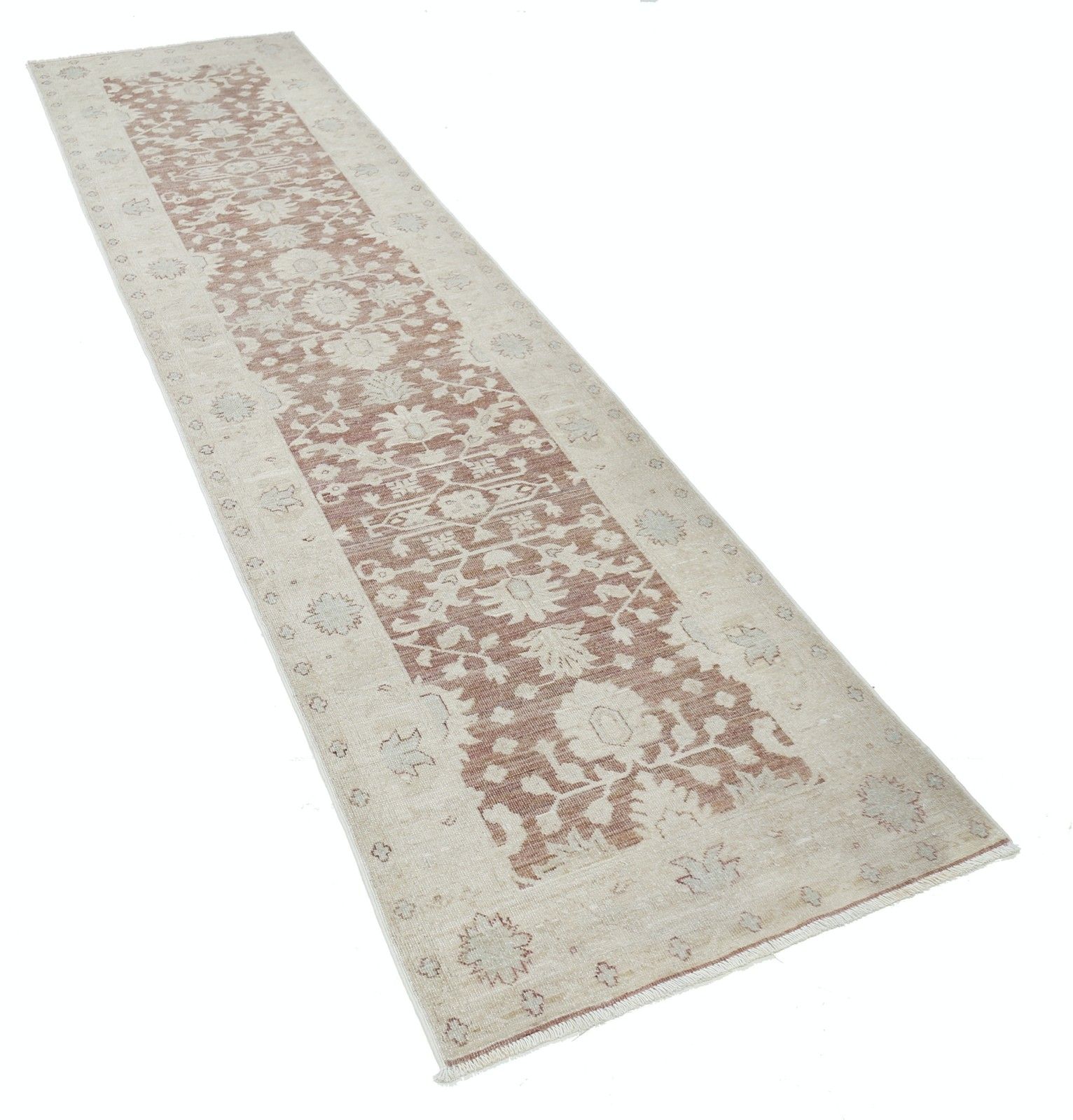 2,7 x 10,2 ft handgeknoopt bloemmotief wollen loper voor hal, gang en keuken photo furniture