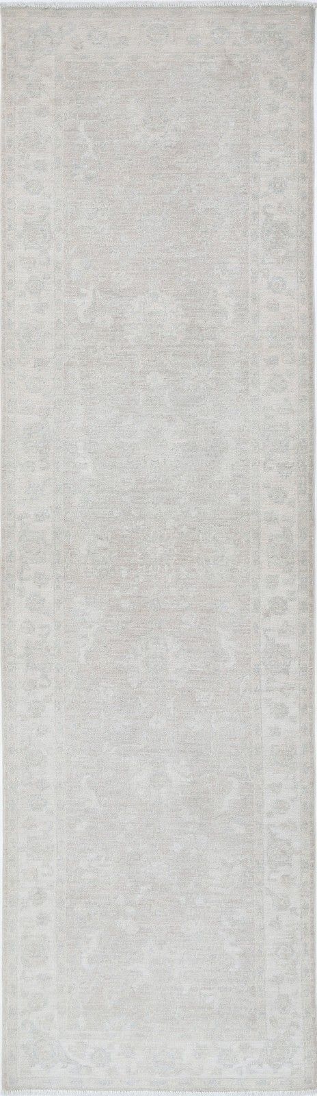 2.8x10 Ft Beige Runner Rug For Kitchen, Corridor And Hallway. Handmade Stair Rug
