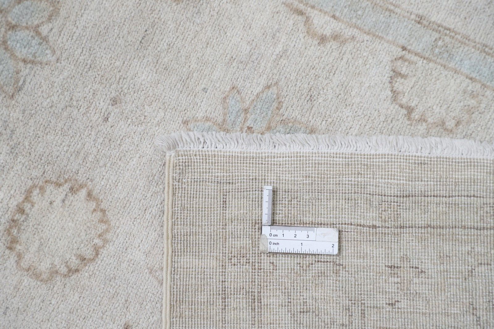 3x10.6 Ft Hand Knotted Beige Wool Runner Rug. Floral Corridor Rug For Hallway photo 1886.0