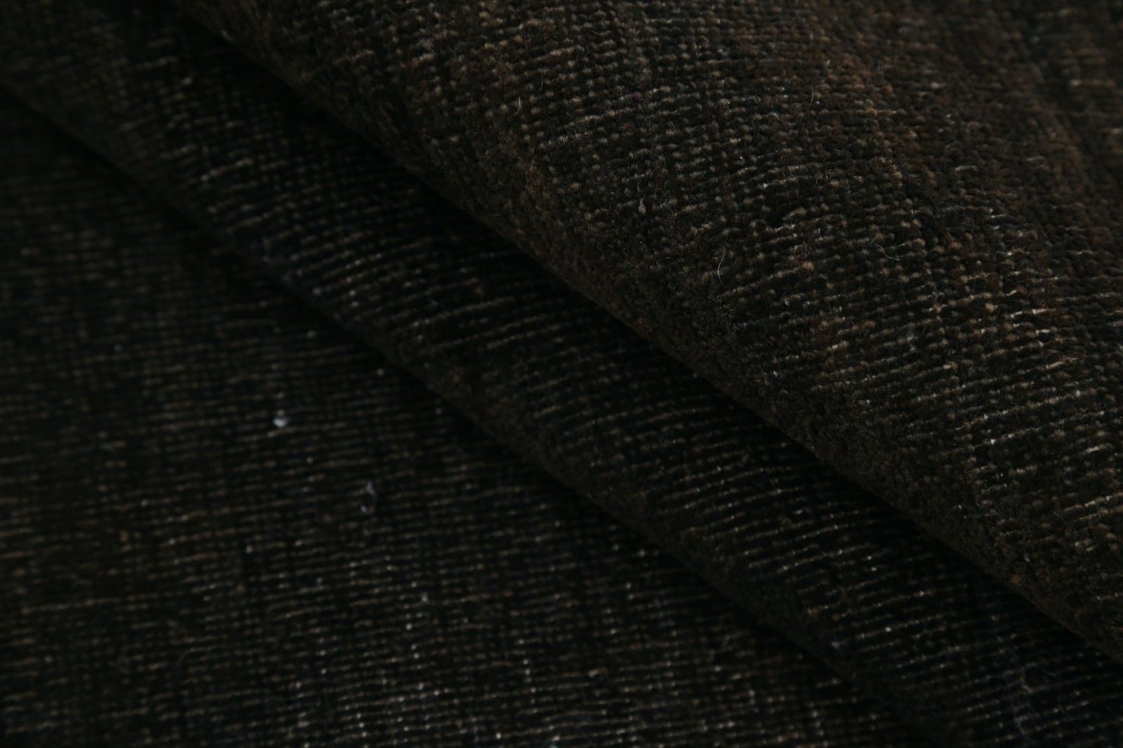 8x11.2 Ft Hand Knotted Dark Brown Wool Area Rug. Turkish Minimal Design Carpet photo Textiles