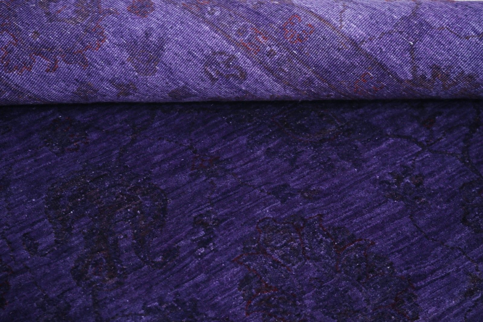Handgeknoopt paars bloemen vloerkleed 244 x 305 cm voor de woonkamer. 100% wollen tapijt photo 3908.0