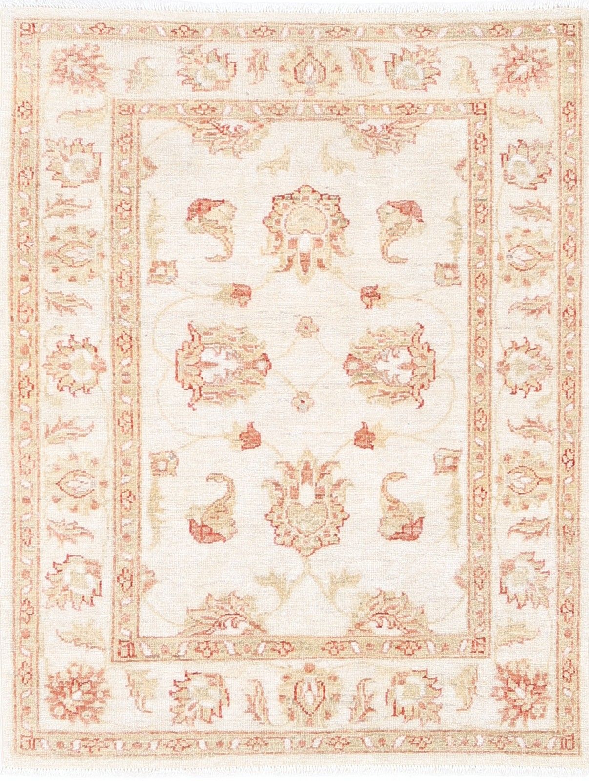 3x3.7 Ft Handknotted Turkish Wool Accent Rug For Entryway. Beige Bedside Rug