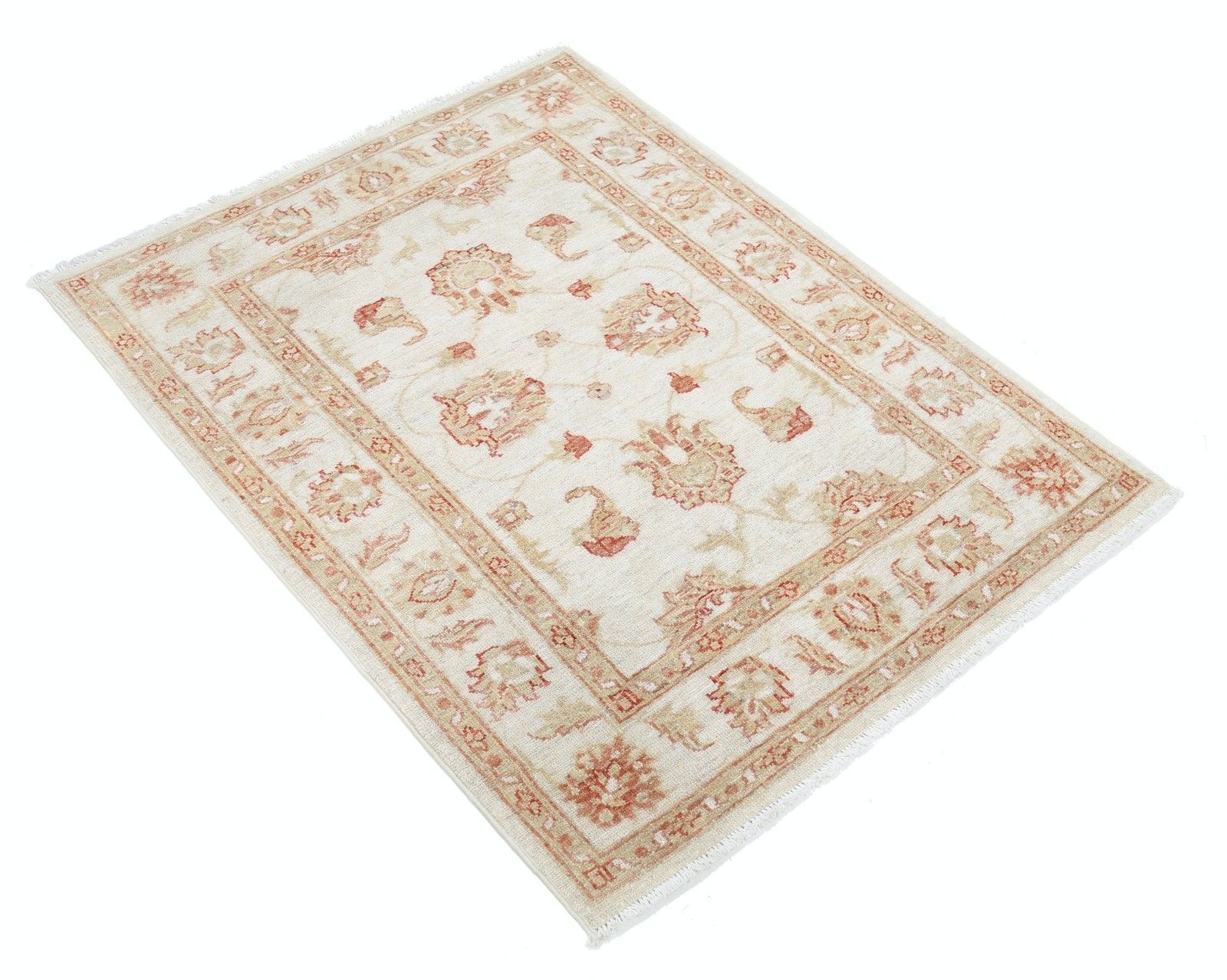 3x3.7 Ft Handknotted Turkish Wool Accent Rug For Entryway. Beige Bedside Rug photo furniture
