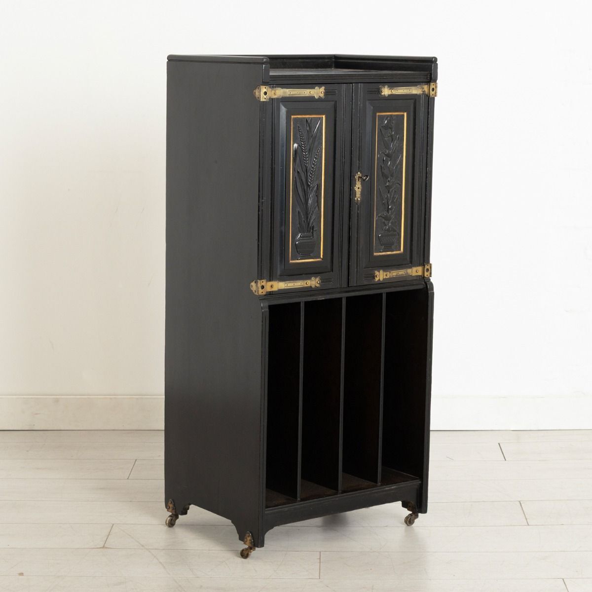 Aesthetic Movement Musician's Cabinet By Henry Ogden & Son, Manchester C.1880