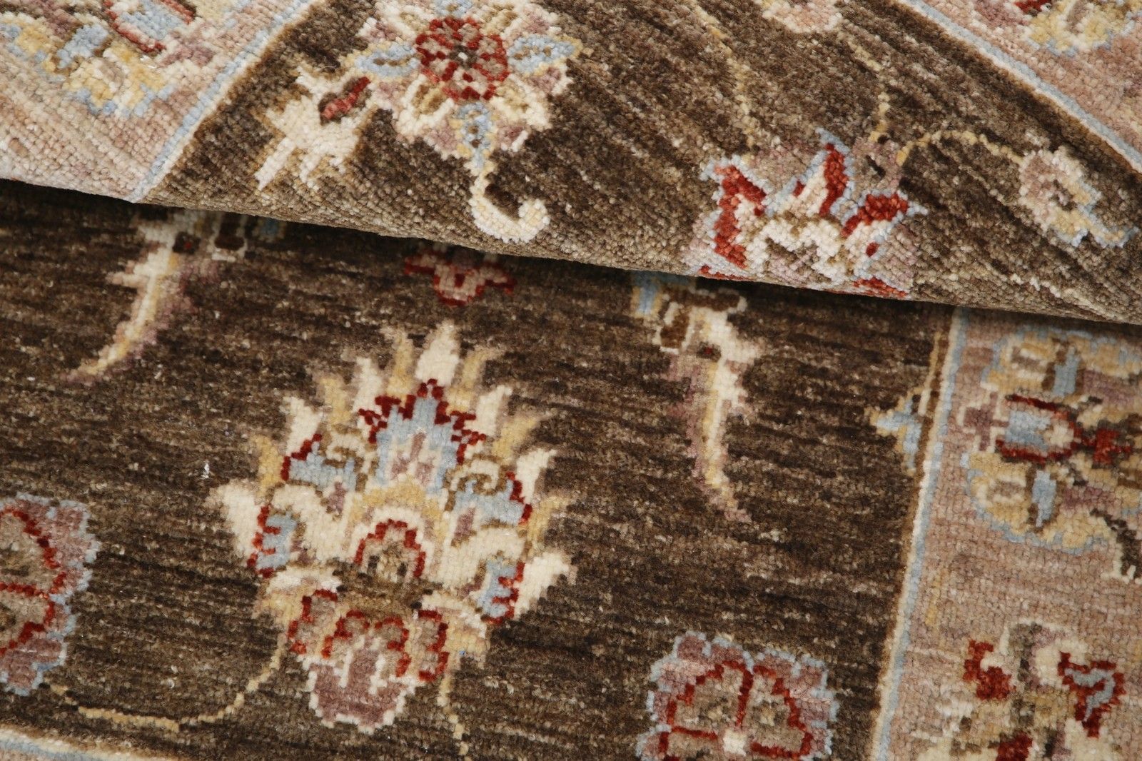 2x3 Ft Brown Handknotted Accent Rug. Handmade Wool Rug For Bedroom And Entryway photo vinterior