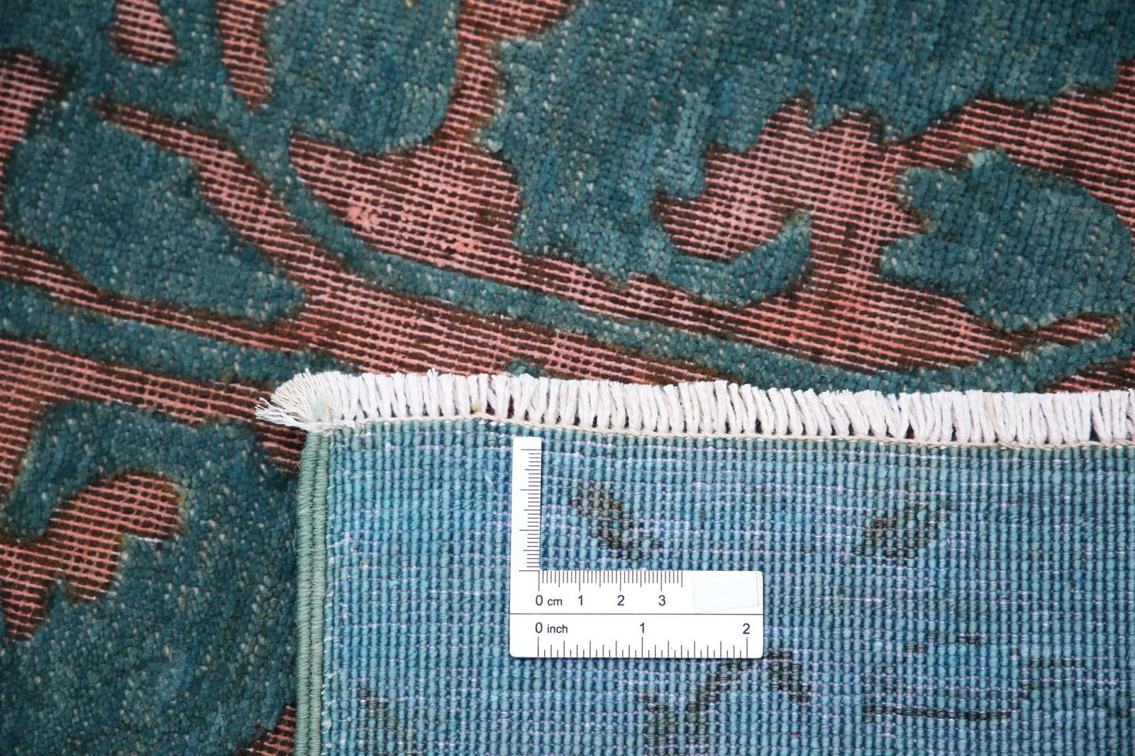 2.7x8.3 Ft Hand Knotted Teal Blue, Blush Wool Runner Rug. Floral Corridor Rug photo for sale