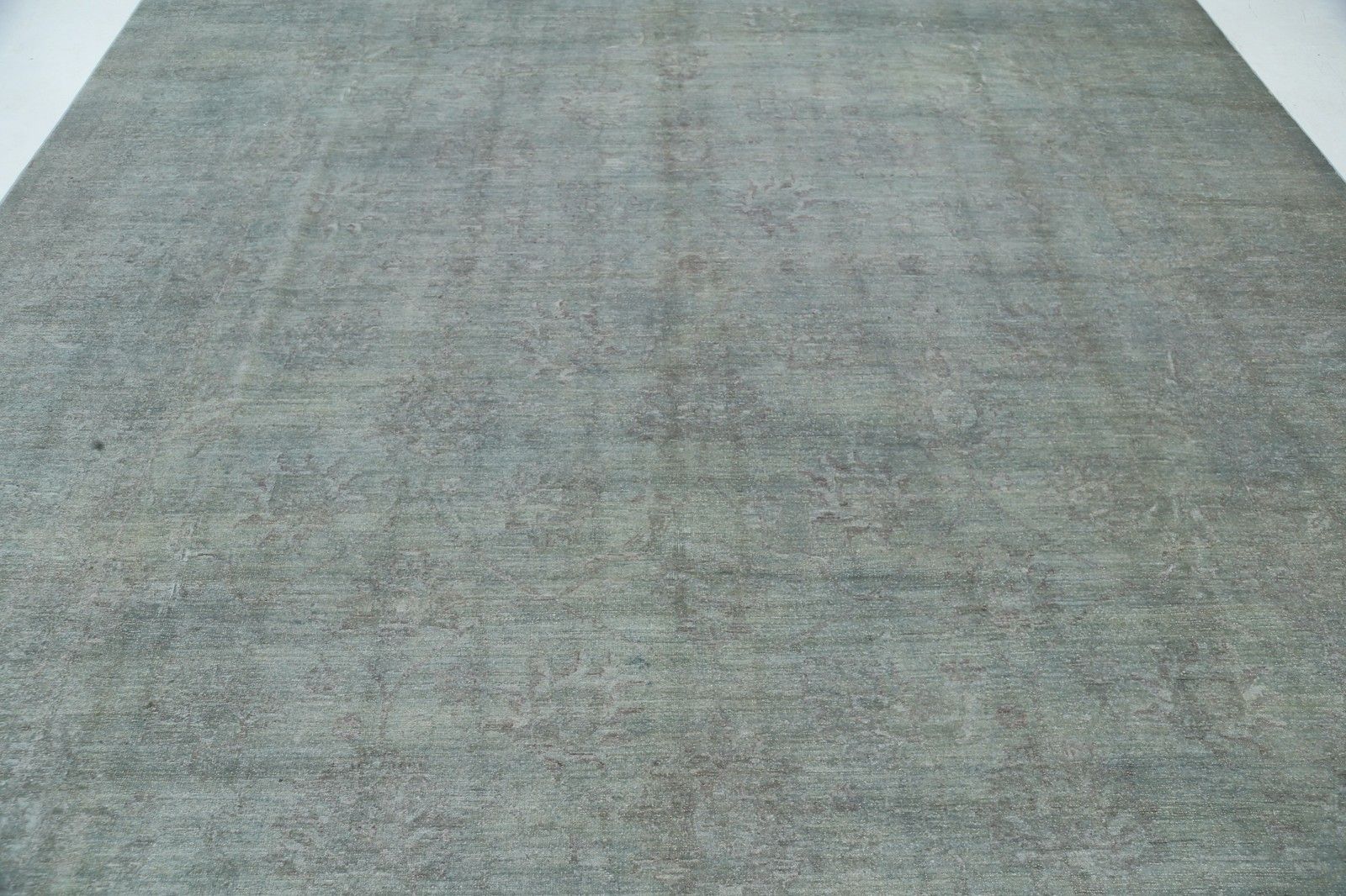 Tapis noué à la main bleu clair, grand format 2,95 x 4,12 m, pour salon. Tapis en laine photo for sale