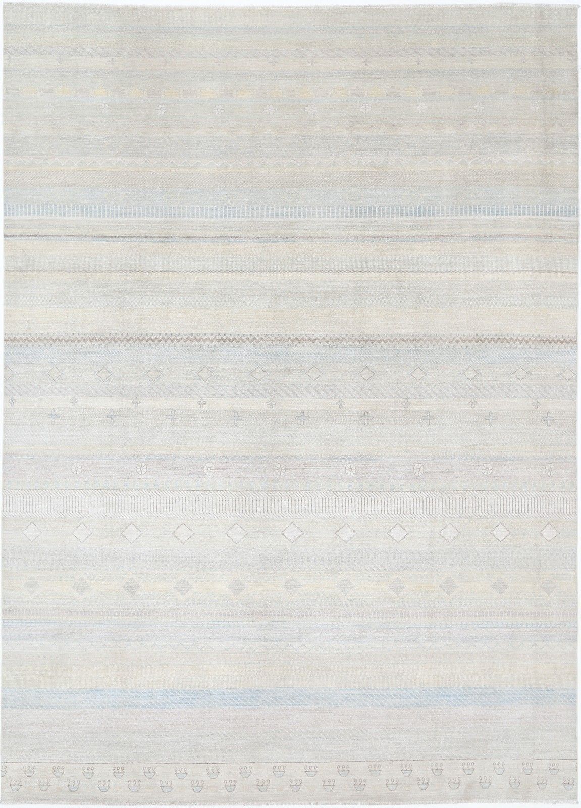 9,6 x 13,6 ft Handgeknoopt Turks vloerkleed voor de woonkamer. 100% wollen tapijt