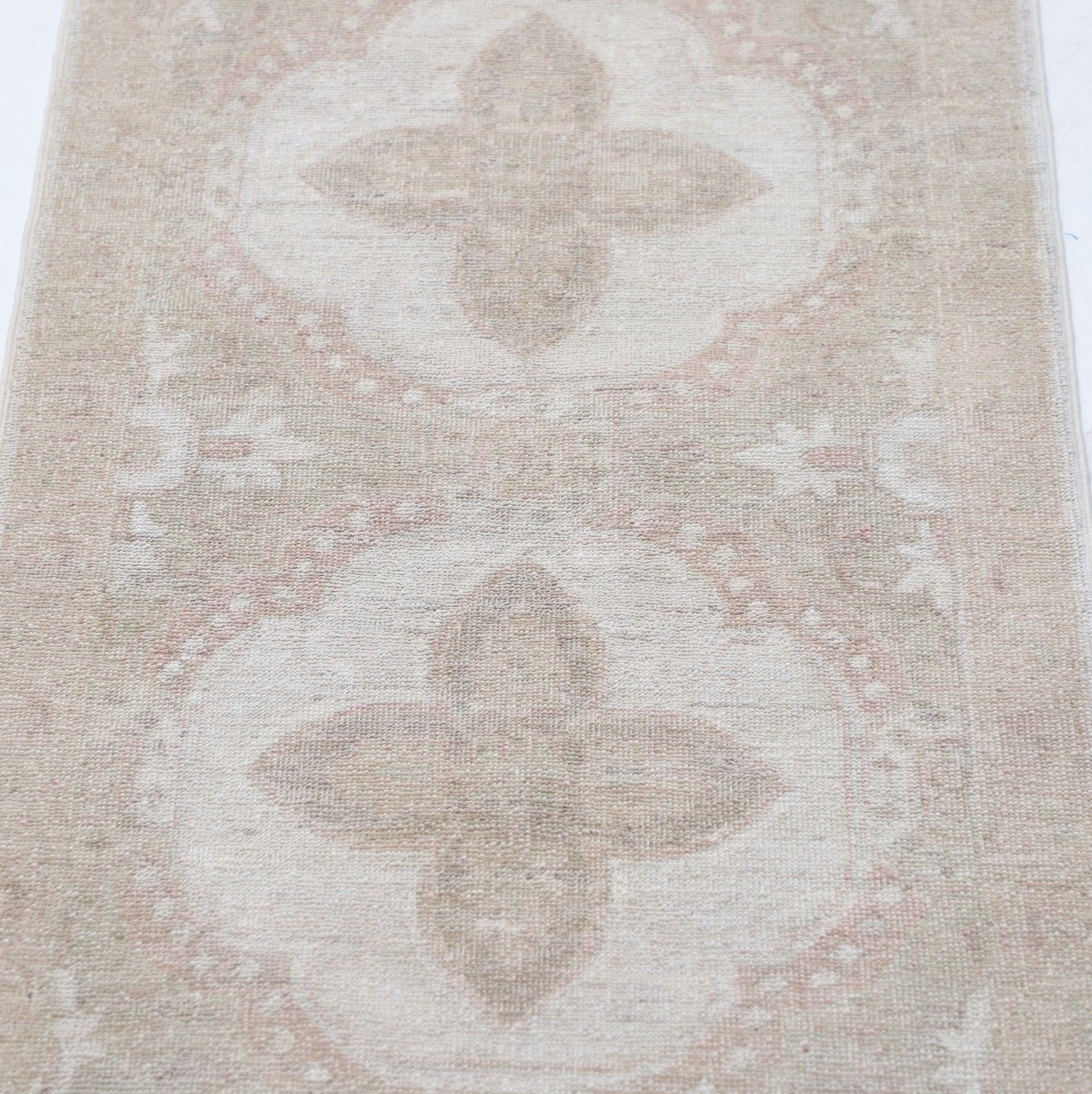 2x6.5 Ft Handmade Hallway Runner Rug. Beige Runner Rug For Corridor. Kitchen Rug photo for sale
