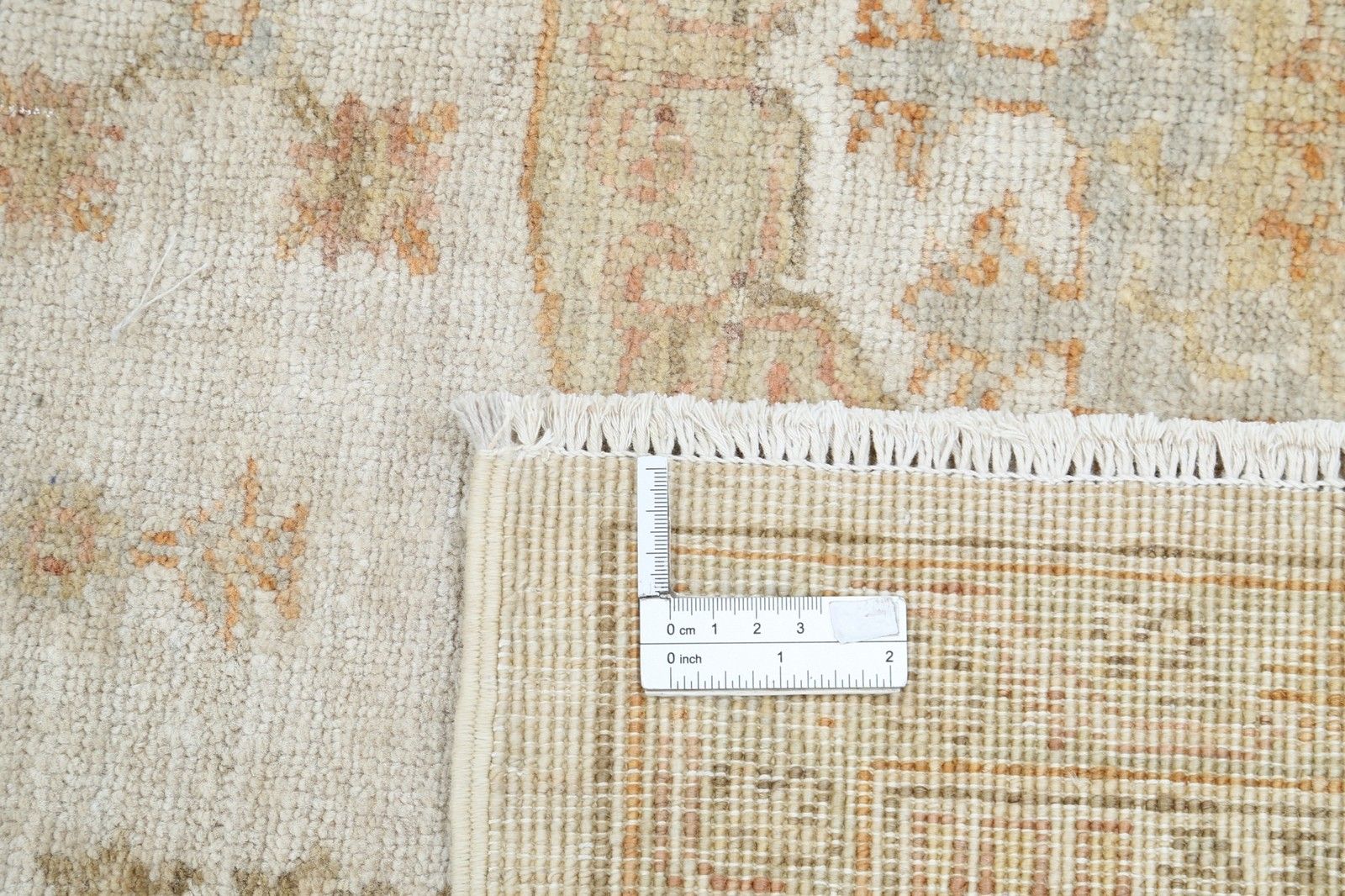 Tapis traditionnel noué à la main, beige, à médaillon géométrique, 183 x 265 cm photo buy