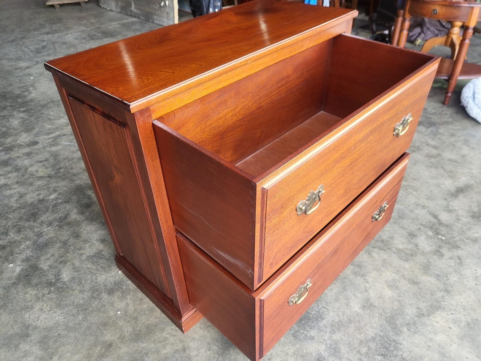 Antique Repro Chest Of Drawers 2 Large Linen Drawers photo for sale