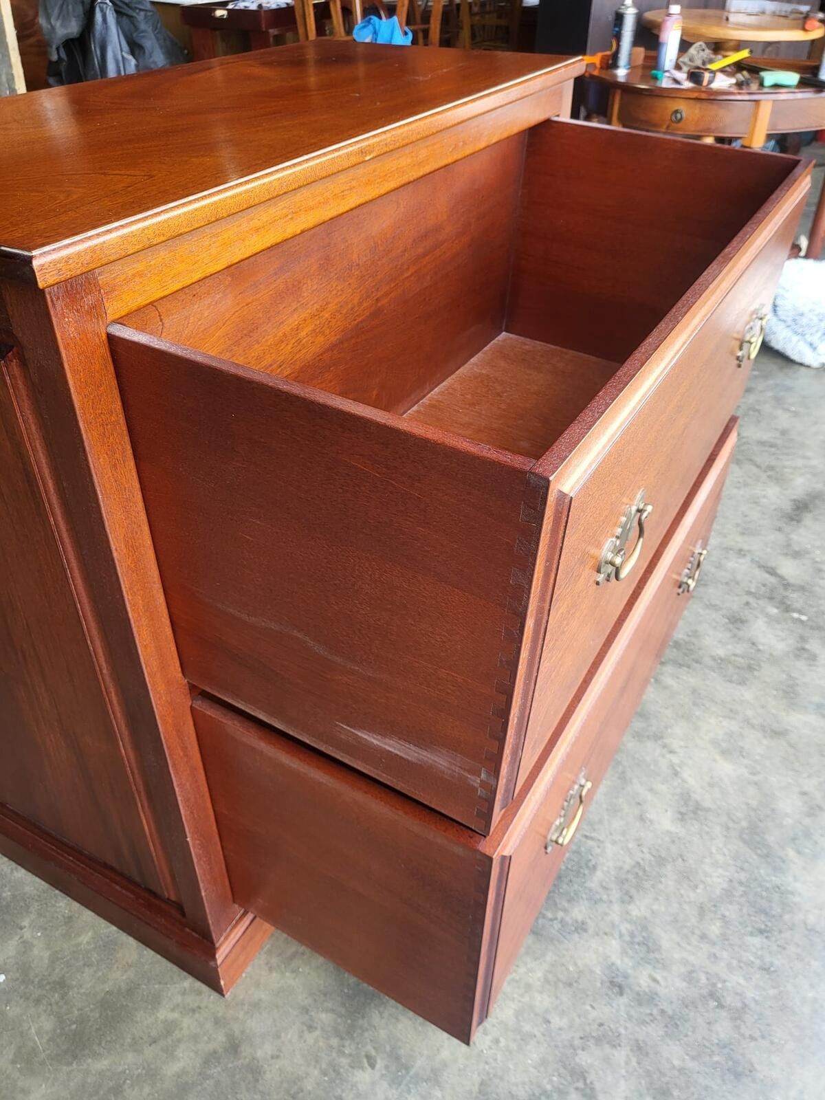 photo buy Antique Repro Chest Of Drawers 2 Large Linen Drawers