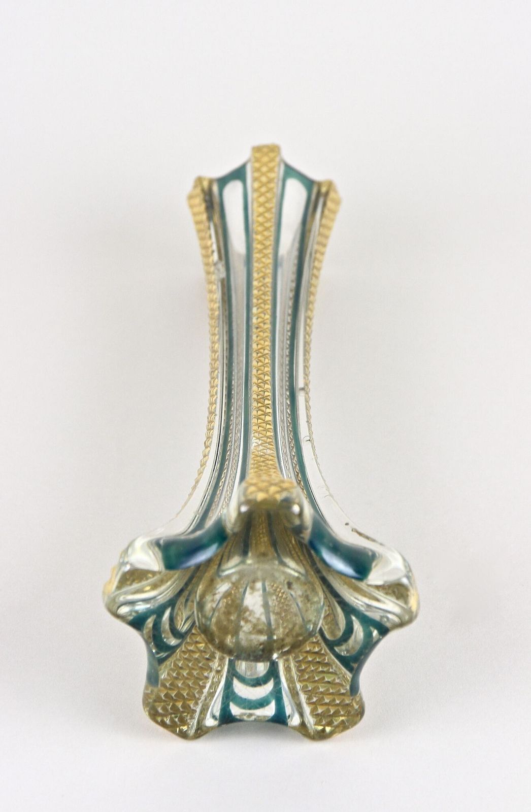 photo buy 20th Century Murano Glass Vase With Green And Gilt Accents, Italy Ca. 1930