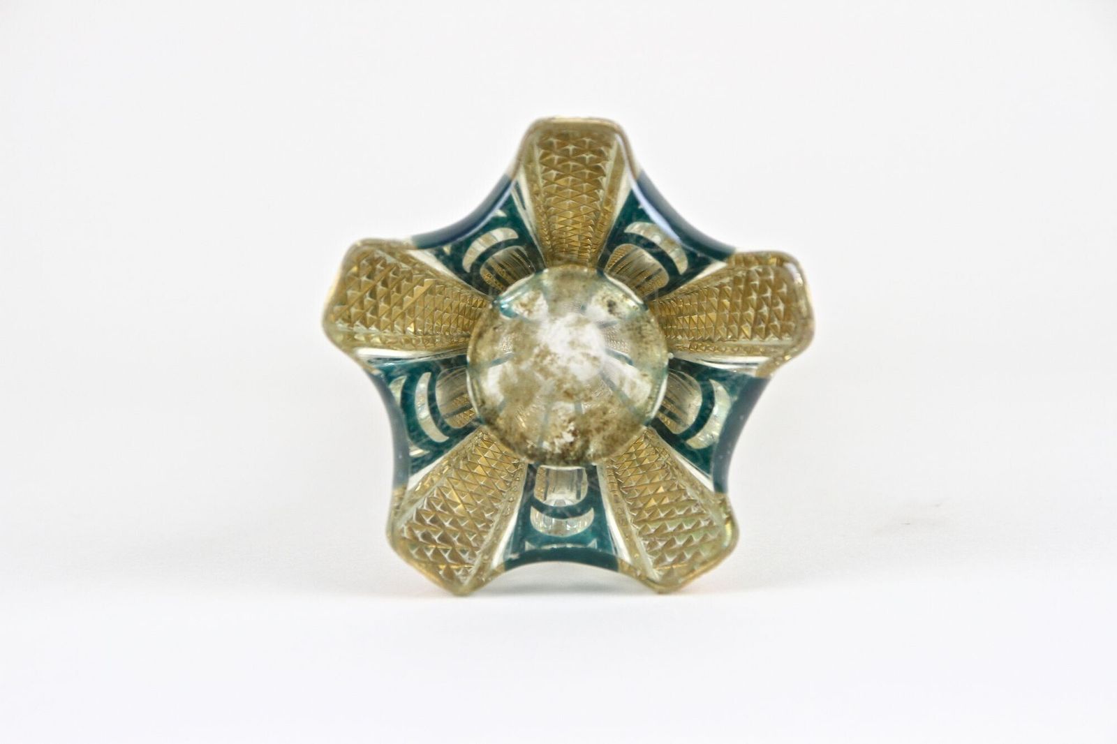 photo vintage 20th Century Murano Glass Vase With Green And Gilt Accents, Italy Ca. 1930