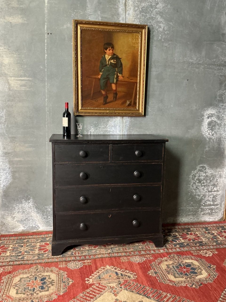Victorian Painted Chest, 1800s photo furniture