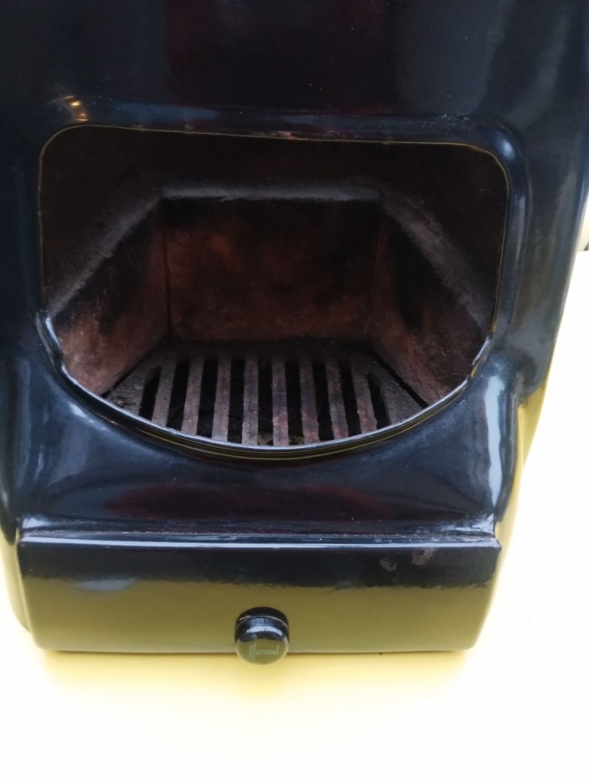 Rare Vintage Hurdapta Freestanding Fireplace | Original Enamel & Grate | Mcm Statement Piece photo 499.0