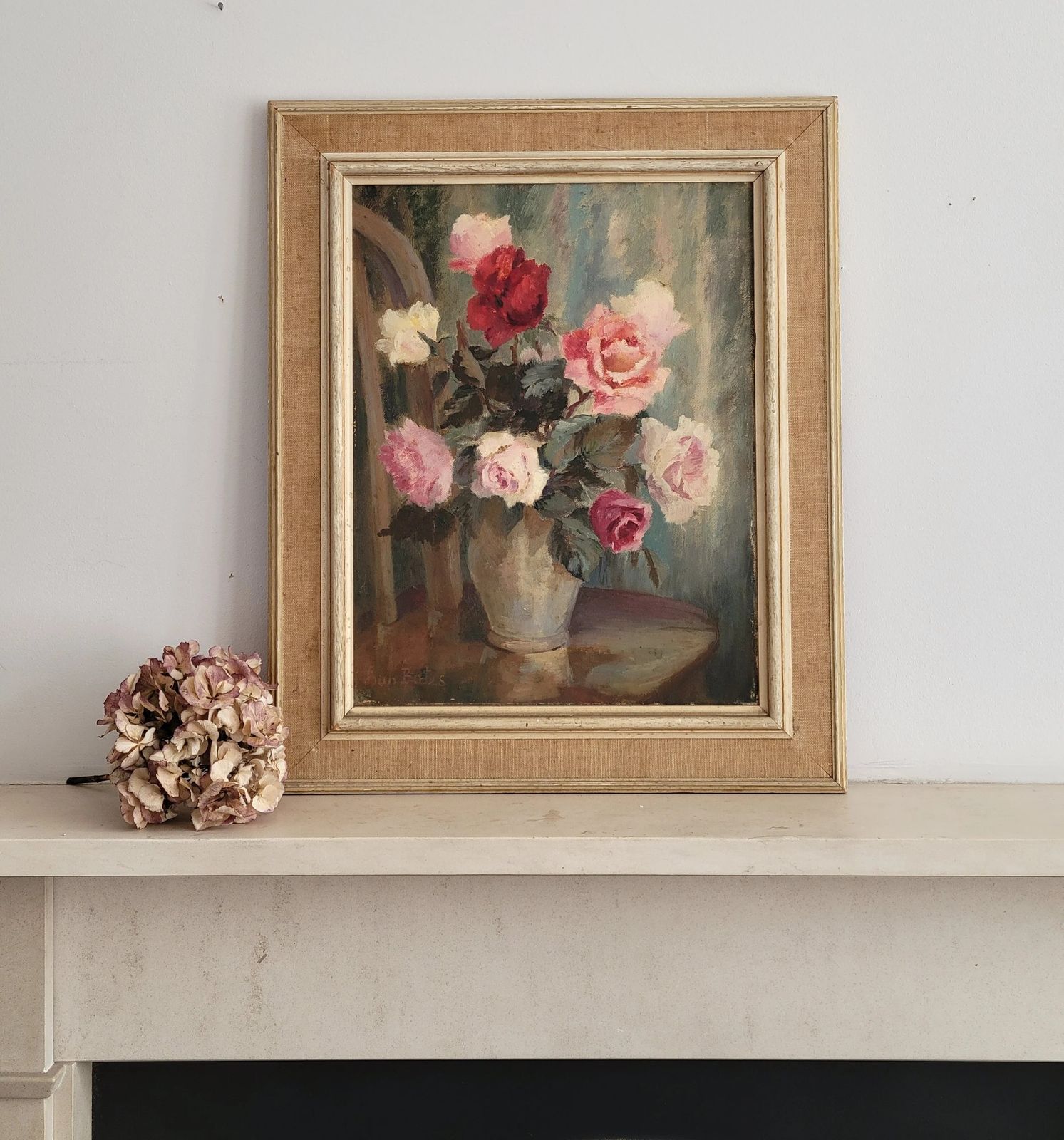 photo for sale Roses In Bloom  Original Mid Century Floral Still Life By Joan Elliot Bates(b1930)