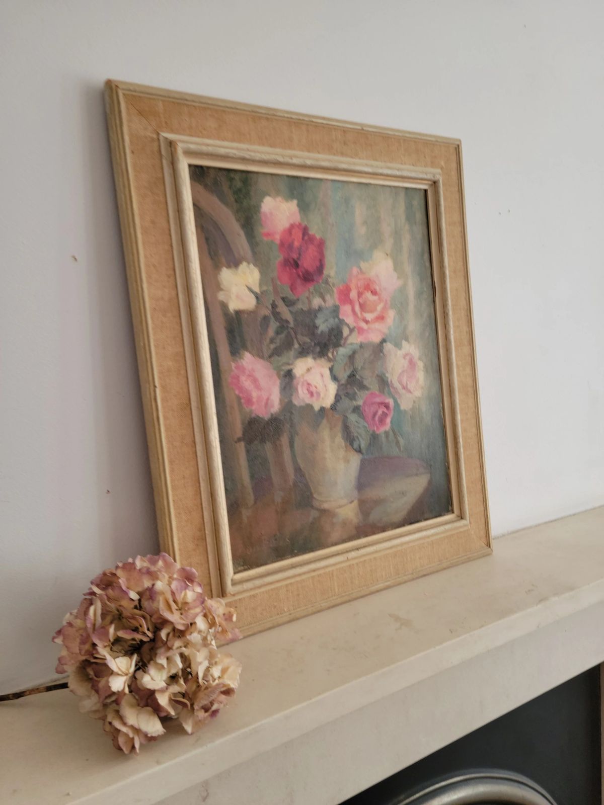 Art Roses In Bloom  Original Mid Century Floral Still Life By Joan Elliot Bates(b1930) photo