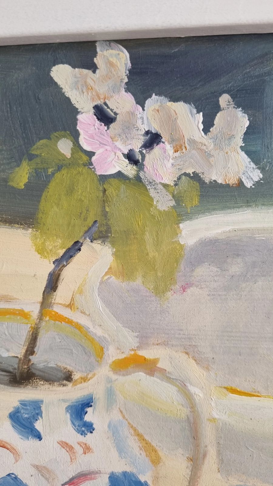 Blossom In A Jug  Contemporary Oil By Sally Holman photo Art